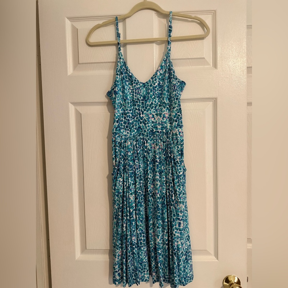 Cynthia Rowley Blue and White Patterned Dress